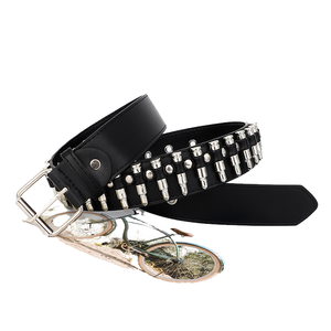 Ceinture en cuir PU durable pour femmes avec boucle en alliage et rivets décoratifs pour jeans et pantalons haut de gamme - Product Image 4