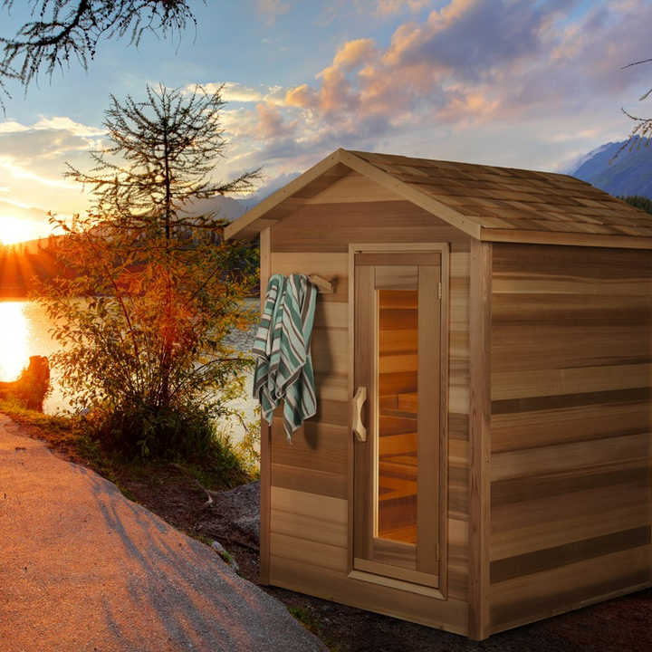 3-4 Person Sauna Room Steam Shower Sauna Room Solid Wood Outdoor Sauna
