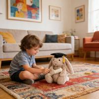 Jelly Bunny Lapin Mignon Timide en Peluche, Tenue de Remise de Diplôme, Poupées Douces, Cadeau d'Anniversaire Idéal