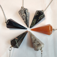 Pendules coniques en cristal de quartz naturel et strass pour la radiesthésie et la guérison - Tendance 18x36mm en pierre précieuse fabriquée en Chine