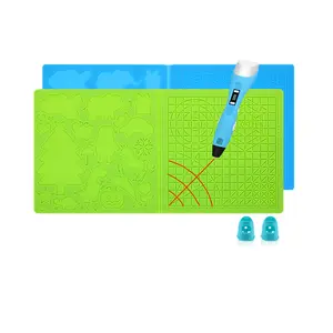 3D Printing Pen Mat, flexibele Siliconen Diy Dier Mat Pad Met 2 Vinger Caps Educatief Interactieve Mat 16.22X8 Inches