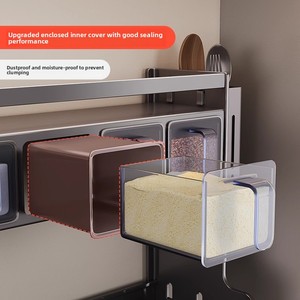Estante Metálico de Cocina para Condimentos, Montado en Pared, Sin Perforaciones, de Doble Nivel y Multicapa, para Botellas y Frascos de Condimentos - Product Image 3