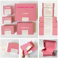 Boîte Cadeau en Carton Ondulé Rose Imprimé sur Mesure avec Logo pour Emballage Cosmétique, Perruque, Courrier et Expédition