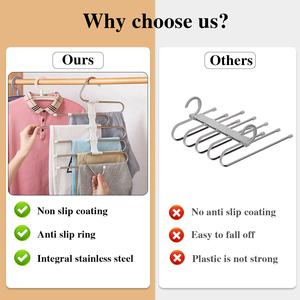 Placard multifonctionnel permettant de gagner de l'espace pour vêtements, cintre à <span class=keywords><strong>jean</strong></span>, cintre magique pour pantalons, organisateur et rangement pour pantalons - Product Image 2