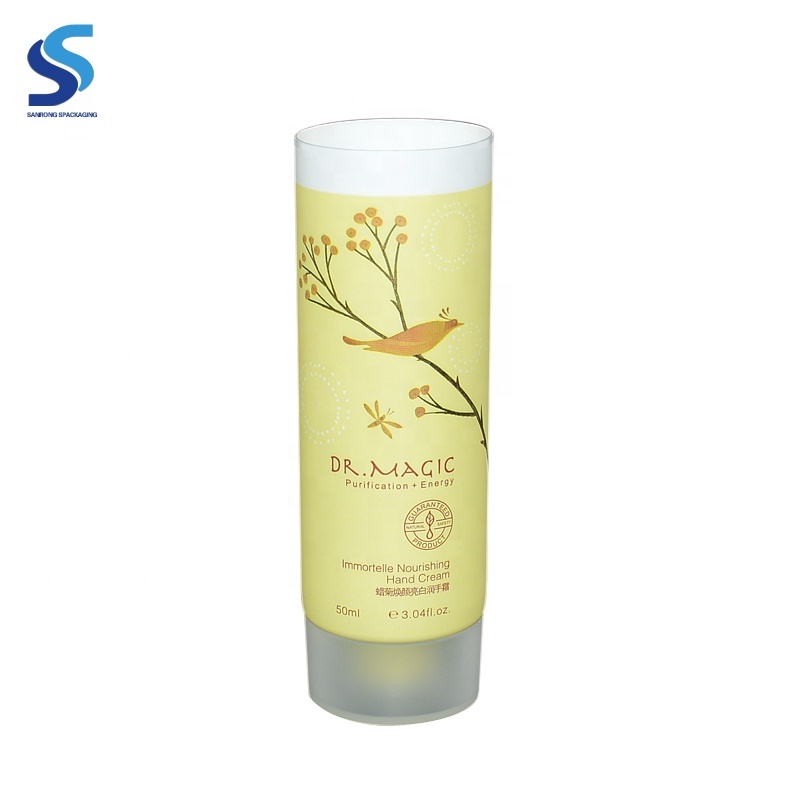 De plástico de 30 ml PE mano crema tubo cosmético con tapa flip top