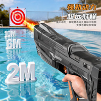 Pistol Air Listrik Terbaru dengan Hisap Air Otomatis, Semprotan Air Bertekanan Tinggi, Mainan LED untuk Permainan Luar Ruangan Musim Panas untuk Anak dan Dewasa