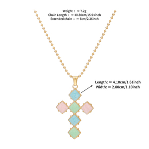 Collier tendance transfrontalier avec pendentif carré géométrique en <span class=keywords><strong>grille</strong></span>, base en acier inoxydable, pour boutique Shopify - Product Image 6