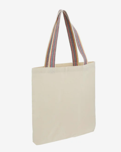 Bolsas de lona ecológicas de algodón reciclado arcoíris impresas con diseño personalizado de alta calidad - Product Image 3