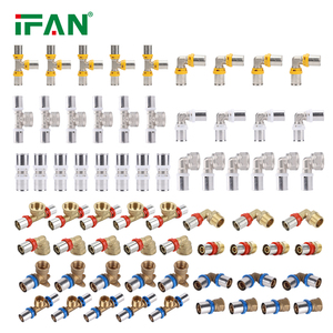 20-63 Mét Brass pex Báo Chí Phụ kiện cho khí nước cung cấp IFAN DIN Đỏ xanh trắng vàng pex phụ kiện đường ống pn25 FM Ổ cắm tee khuỷu tay - Product Image 1