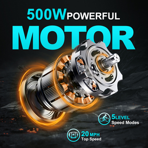 ซัพพลายเออร์จีน จักรยานไฟฟ้า 500w สำหรับเดินทาง โครงอะลูมิเนียมพับได้ ยางอ้วน 20 นิ้ว 48v รุ่น 2006 มอเตอร์ทรงพลัง 500w - Product Image 3