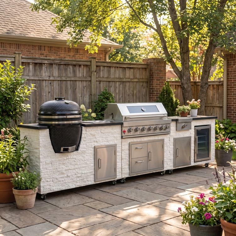 OEM ODM Culture Stone Outdoor Kitchen Heavy Duty Outdoor BBQ Kitchen ...