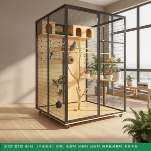 Gaiola de Madeira Moderna e Ecológica para Pássaros, Tamanho Grande, Gaiola de Papagaio de Madeira para Uso Interno, Viveiro Luxuoso para Pássaros, Canários e Araras - Product Image 4