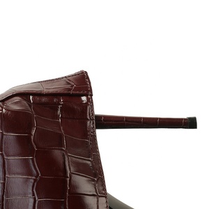 Bottines pour femmes à bout pointu, talon haut, style western, personnalisées, effet croco, talon aiguille, légères, automne-été - Product Image 5