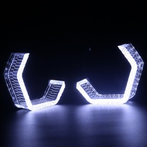 SANVI I8v New Model 2.5 Inch 3-Inch Car <b>Light</b> Shrouds with LED Angel Eyes Projector Lens 12V Accessories - Product Image 1