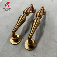 OUKEN Luxe Entrée Vintage Rétro En Laiton Poignée De Porte Multi Niveau Rétro En Laiton Poignée De Porte Push Pull Dandle pour Hôtel
