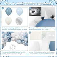 Kit d'arche de ballons en latex écologiques bleu poussière, bleu clair et blanc pour décorations de mariage, anniversaire, baby shower, révélation du sexe