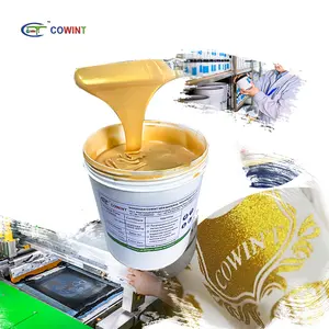 Cowint silk screen printing ink oval shiny gold foil rubber golden paste ink screen printing