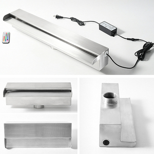 Cascata d'Acqua a LED in Acciaio Inox Personalizzata, Cascata per Esterni, Rubinetto d'Acqua, Cascada Piscina - Product Image 5