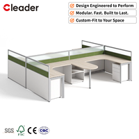 Cloison de bureau en verre trempé avec cadre en aluminium, panneau acoustique insonorisant pour poste de travail individuel