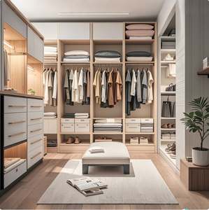 Systèmes de dressing sur mesure de luxe modernes 2025, conception de placards en bois pour chambre à coucher, armoires ouvertes pour chambre à coucher - Product Image 2