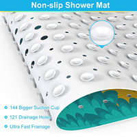 Tapis de douche antidérapant pour enfants en PVC, motif dessin animé imprimé, 100*40cm, grande taille