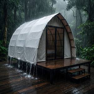 Tenda Glamping Besar Anti Api dan Tahan Air Sailboat Carriage Tent 900D Oxford dengan Rangka Baja - Product Image 2