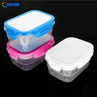 Boîtes à lunch en plastique vierges, impression personnalisée par sublimation, boîtes à lunch en PP, vente en gros de boîtes à lunch