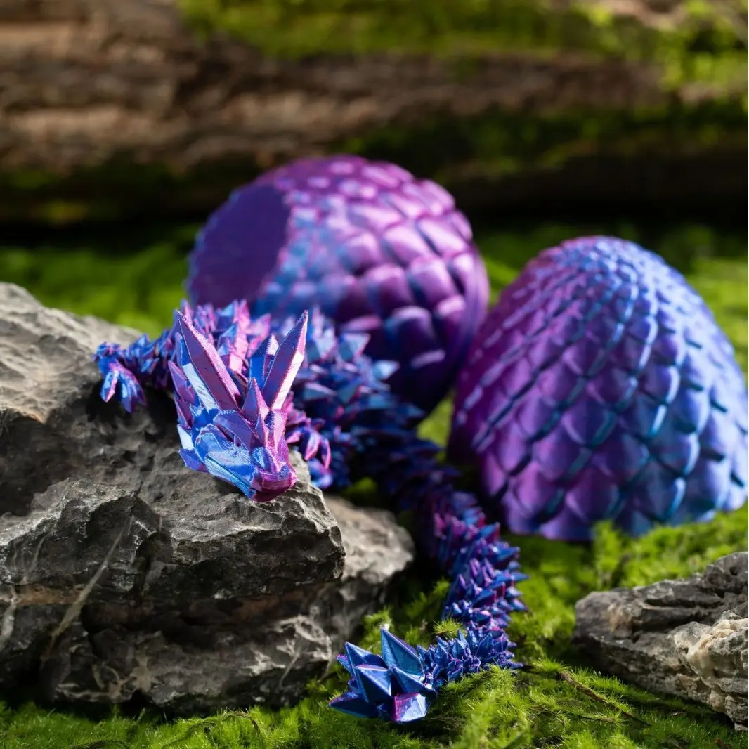 3D Printed Dragon Egg Gemstone Dragon Ornament Gift Colorful Decoration Creative Trendy Dragon Egg Toy