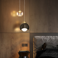 Lustre suspendu moderne et simple en cristal, lampe de chevet de luxe pour chambre principale, luminaire minimaliste nordique à longue suspension pour salon