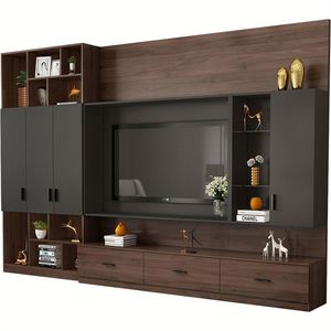 Modern Minimalist <b>TV</b> Background <b>Wall</b> Cabinet Wooden Stand with Marble for Living Room & Hospital Home Furniture - Product Image 6