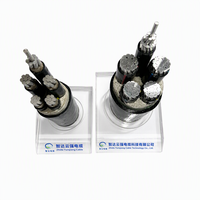 Câble d'alimentation en alliage d'aluminium YJLHV 4*120+1*70 0.6/1kV isolé XLPE avec gaine en PVC, câble électrique non blindé