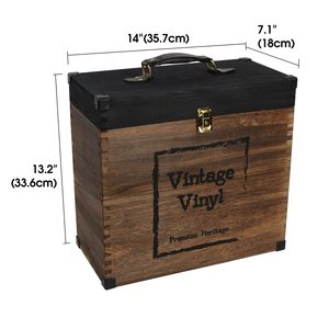Boîte de <span class=keywords><strong>rangement</strong></span> pour disques vinyles vintage, en bois rustique, pour disques vinyles standard 78 <span class=keywords><strong>tours</strong></span>, <span class=keywords><strong>45</strong></span> <span class=keywords><strong>tours</strong></span>, 33 <span class=keywords><strong>tours</strong></span> - Product Image 5