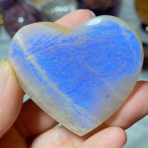 Offre Spéciale – Pierre de Lune Bleue Polie Feng Shui en Forme de Cœur, Sphère de Lune, Wicca, Reiki, Guérison, Pierre de Palmier Semi-Précieuse, Artisanat en Cristal, Décoration - Product Image 2