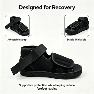 Scarpe Ortopediche Post-Operatorie all'Ingrosso con Rete a Quadretti Rimovibile, Suola in EVA con Velcro, per Fratture Metatarsali e Diabete - Product Image 3