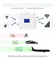 Amplificador de Señal 4G LTE GSM Premium de 900, 1800 y 2100 MHz, Amplificador de Red Móvil para Granjas de 500 m²