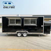 ONLYWE Mobile Street Mini Kitchen Van Chariot Kiosque Remorque Alimentaire Camion sur Roues Pizza Food Truck Taco Truck