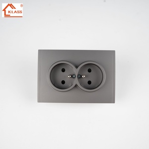Trendy Gray European-style Electrical Wall <strong>Switch</strong> and Socket European Standard 2-gang with <strong>Light</strong> for Home Decoration - Product Image 5