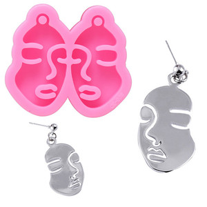 Moule en Silicone et résine, boucles d'oreilles en forme de miroir, moule pour pendentif, cristal époxy, pour fille - Product Image 4