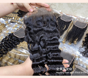 ผมมนุษย์ผมตรงลอน13x4 5x5 4ผมมนุษย์บริสุทธิ์แบบสองชั้น - Product Image 3