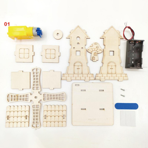 Offre Spéciale bricolage en bois physique école ensemble créatif électrique moulin à vent <span class=keywords><strong>maison</strong></span> EN71 certifié solaire jouet éducatif Science ingénierie - Product Image 2