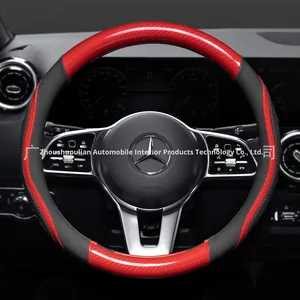 Popular transpirable y resistente al desgaste de cuero para <span class=keywords><strong>volante</strong></span> de coche, accesorios interiores automotrices universales para hombres - Product Image 1