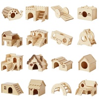 Nid pour hamster toutes saisons, cachette pour hamster syrien doré, maisonnette en bois de style chinois résistante aux morsures, article décoratif spécial