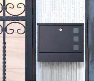 Factory Direct Large Capacity Black Waterproof Wall Mount Mailbox Metal <strong>Outside</strong> <strong>Letter</strong> <strong>Box</strong> with Key Lock for Front Door Fence - Product Image 6