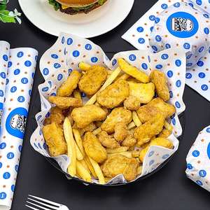 Food Grade Compostable Greaseproof <b>Paper</b> Custom Logo Printing for Hamburger Fried Chicken Biodegradable Food <b>Wrapping</b> Pad <b>Paper</b> - Product Image 4