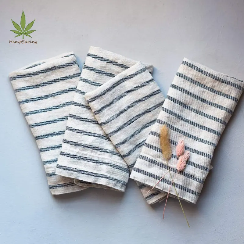 Льняные салфетки в французскую полоску, столовые льняные салфетки, 100% льняные салфетки, свадебные салфетки с окрашенной каменной нитью для мытья