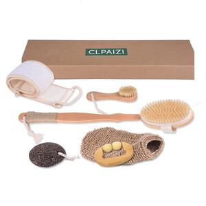 Lange Handvat En Afneembare Douche Terug Wassen Bad Borstel Loofah Badhanddoek Handschoenen Voet Steen Been Bericht Bad Douche 6 stuks Set - Product Image 1