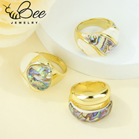 Cincin Retro Enamel Berwarna Modis Eropa 14k Italia Bohemian Unik Cincin Prom Wanita Perhiasan Pernyataan Pesta Modern