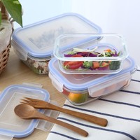 Réfrigérateur bac à légumes de qualité supérieure boîte à lunch de conservation en verre réfrigérateur conteneurs de stockage avec couvercle pour les aliments