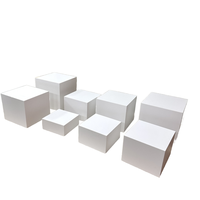 Présentoirs Acryliques Blancs pour Buffet, Rehausseurs Cubes Emboîtables, Supports Carrés pour Aliments, Desserts, Gâteaux