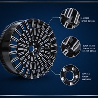 Jantes en aluminium forgé de 22 pouces pour ZEEKR 9X/ZEEKR 7X/Lynk Peugeot 5x108, jantes en alliage 5 trous, jantes en alliage personnalisées, moyeu de roue OEM, noir